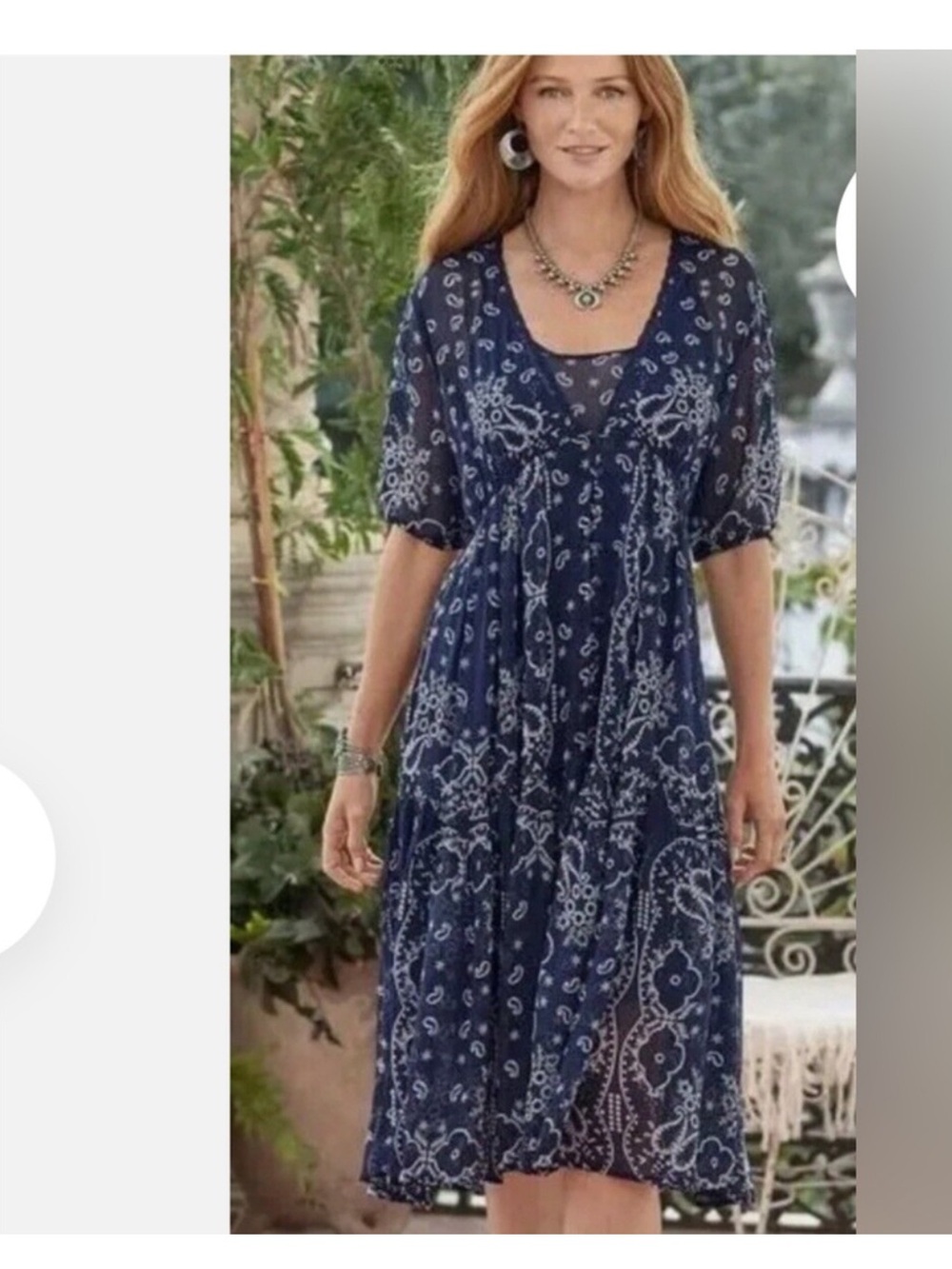 Sundance Paisley Midi Dress Size Medium